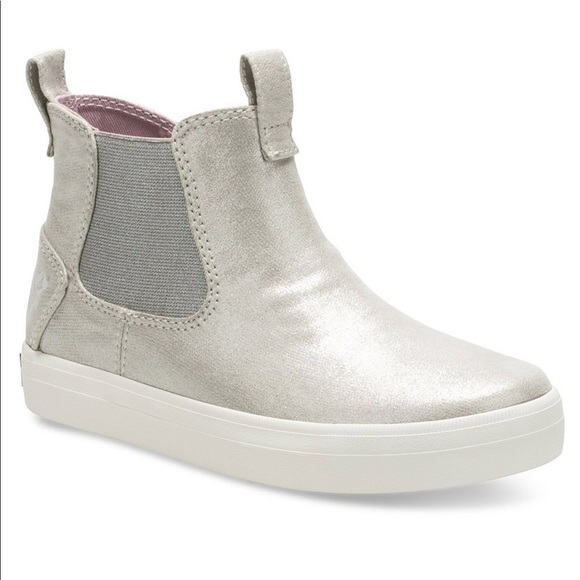 Sperry Crest Mid SILVER metallic boot 6 - Picture 1 of 8